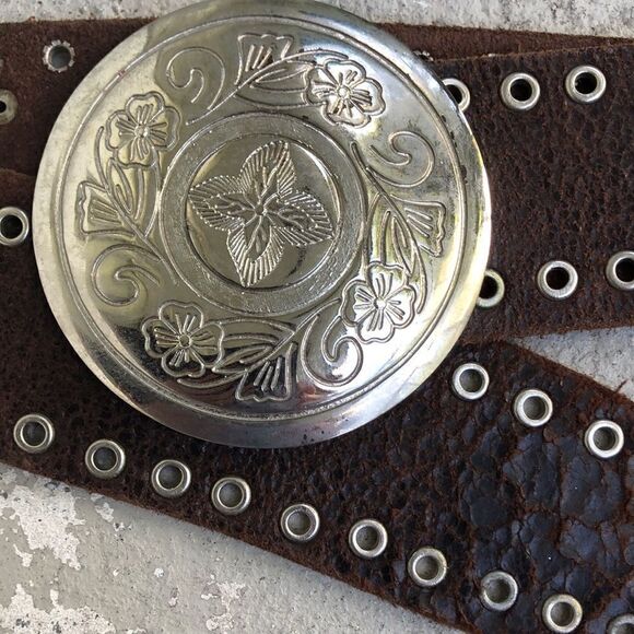 Vintage Leather n filigree belt - Picture 3 of 11